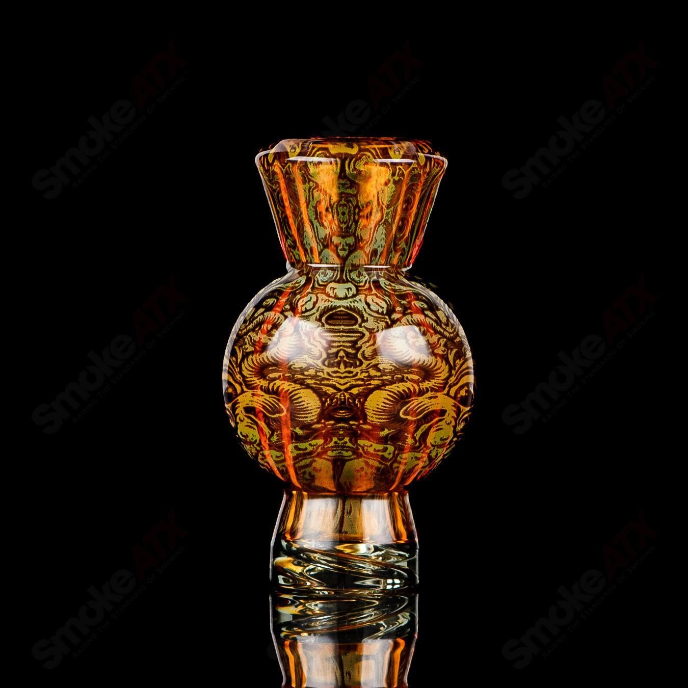Hologram Tech Mothership Bubble Cap for Heady Glass carb rigs, featuring a shiny holographic design and intricate detailing.