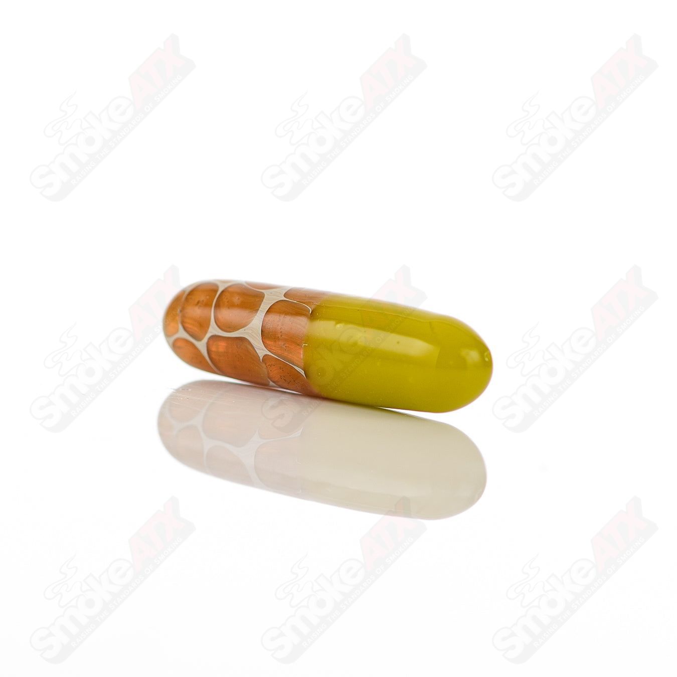 Clear Robertson Glass terp pill by 710 Products, featuring a compact, cylindrical design with the Robertson Glass logo.
