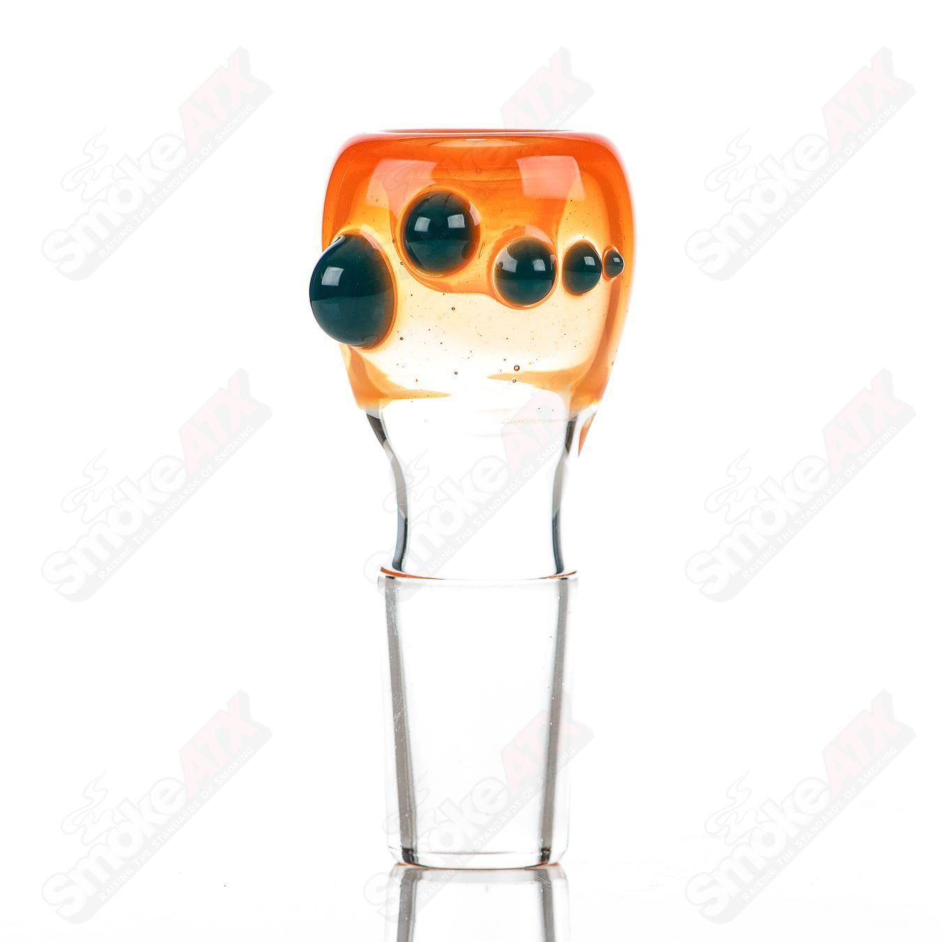 Colorful 18mm Dustorm Glass push slide bowl with full-color design, designed for glass smoking accessories.