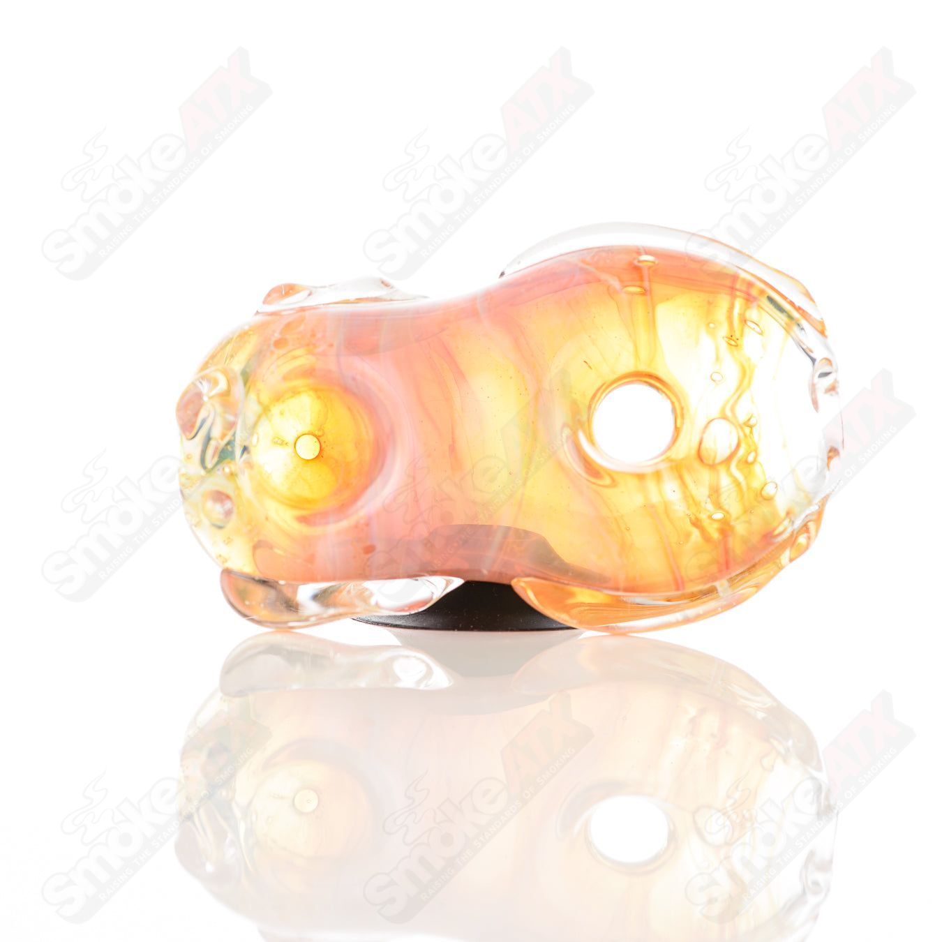 Glass Goddess Pipe by Nobody, clear glass pipe featuring intricate goddess design and smooth mouthpiece for easy use.