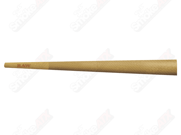 Twenty RAW Classic Cones Lean pack, natural rolling paper cones for smoking, arranged in a row on a white background.
