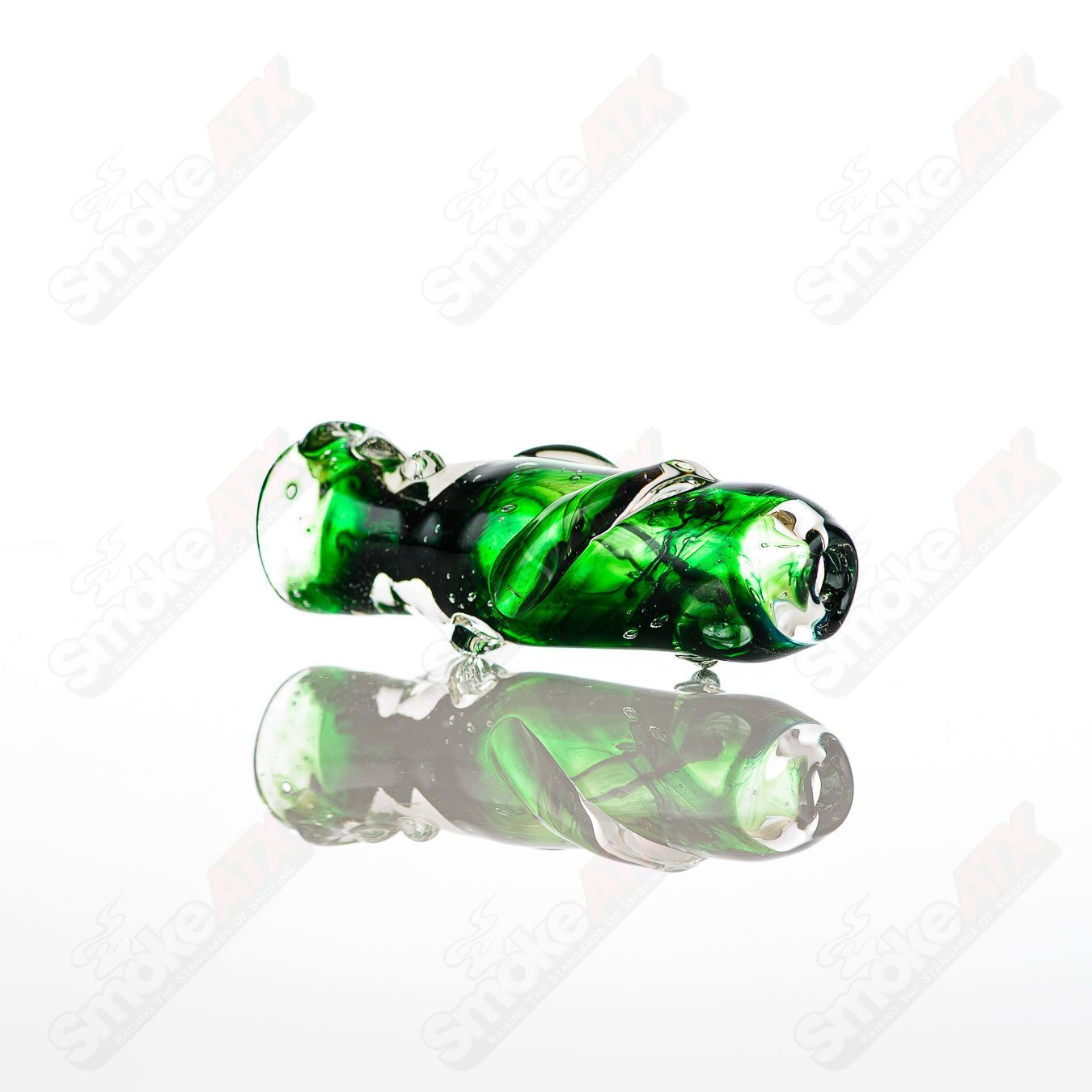 Large glass chillum by Nobody featuring a clear design and smooth finish, ideal for personal use and easy handling.