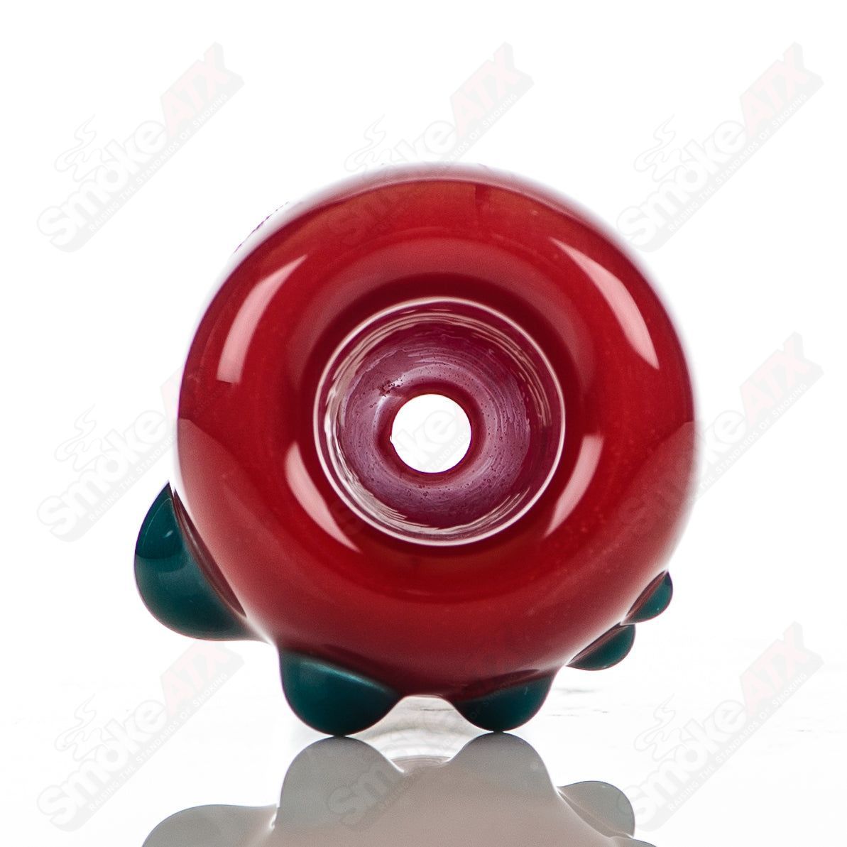 Colorful 18mm Dustorm Glass push slide bowl with full color design, made of durable glass for smoking accessories.