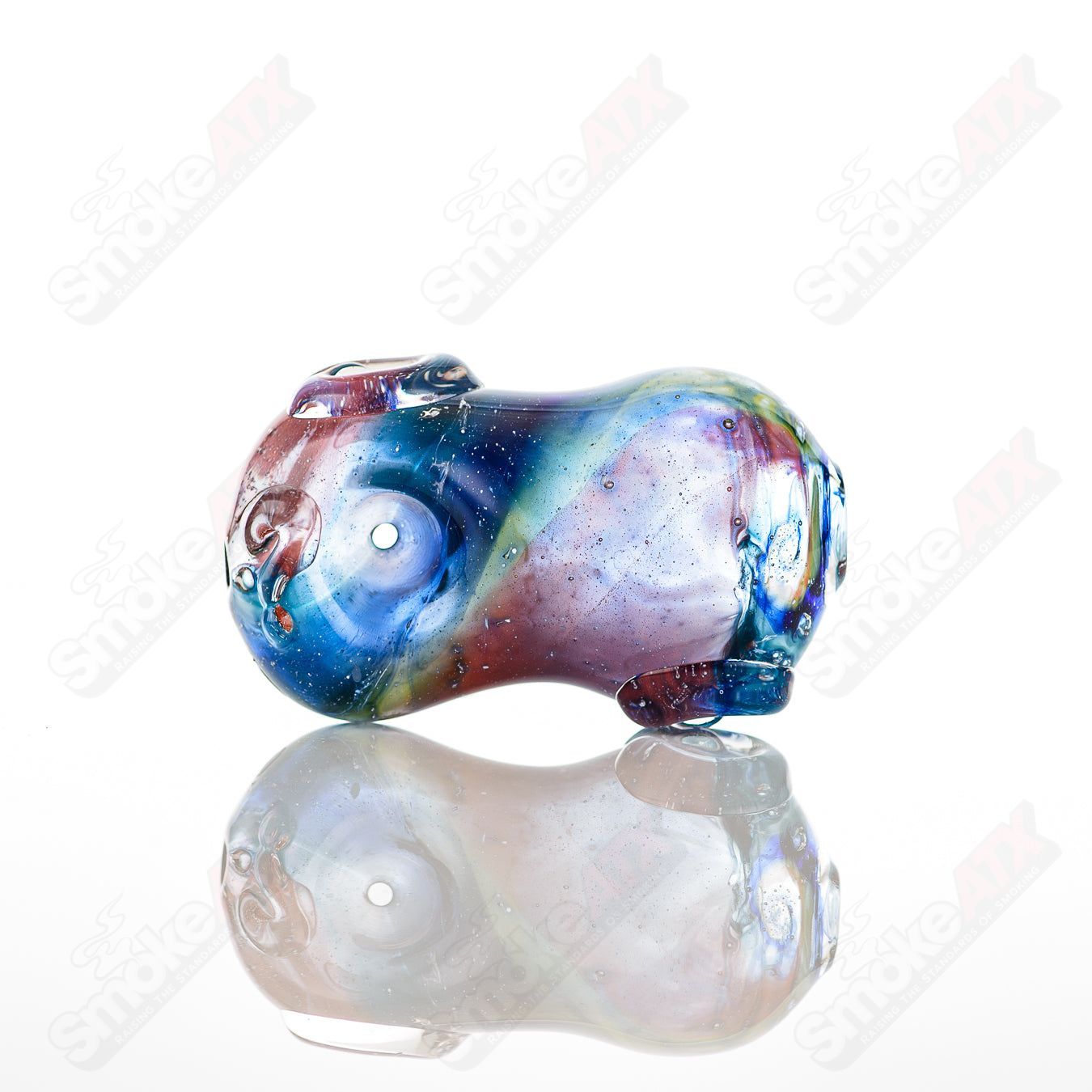 Glass pipe called #22 Bean Spoon by Nobody, featuring a clear glass design with a bean-shaped bowl for smoking.