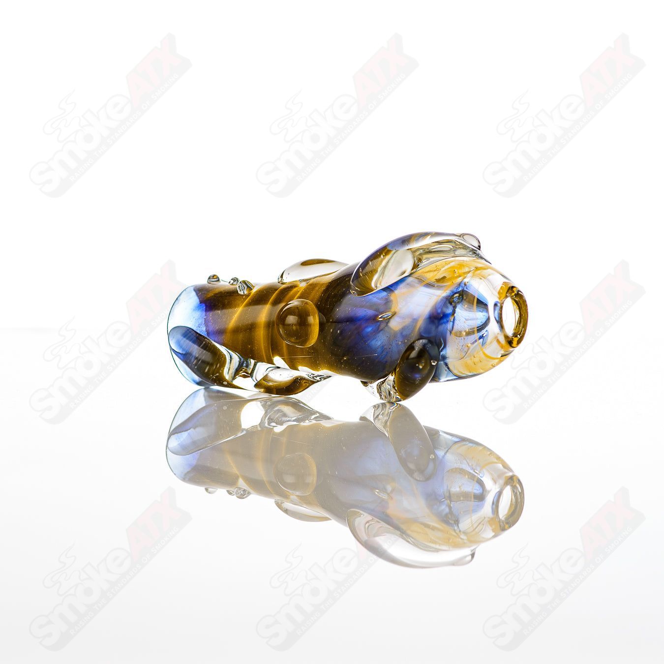 Large Glass Chillum by Nobody, clear glass smoking pipe with a straight tube design, perfect for personal use.