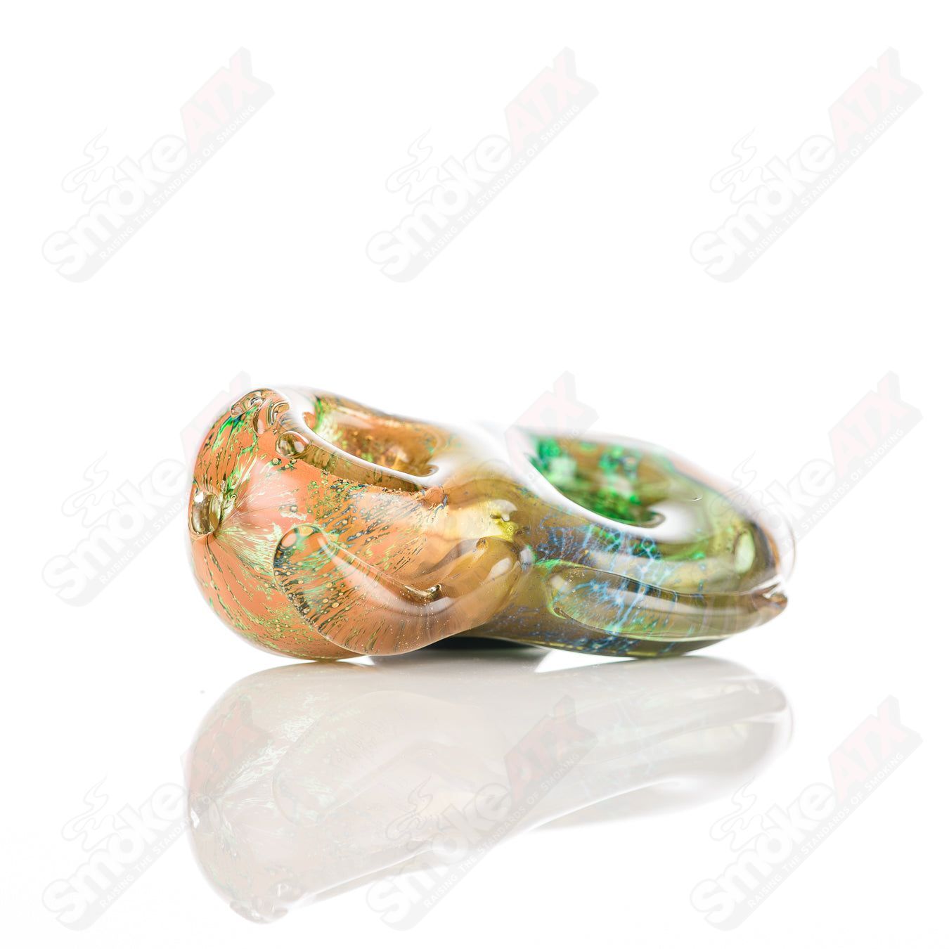 Glass Goddess Pipe by Nobody, clear glass pipe with intricate goddess design, perfect for smoking accessories.