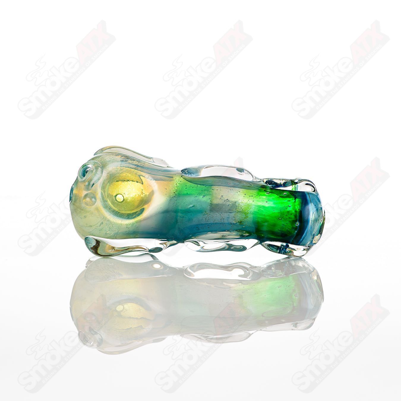 Glass pipe called #23 Spoon Glass by Nobody, featuring clear glass design with a rounded bowl and smooth handle for smoking.