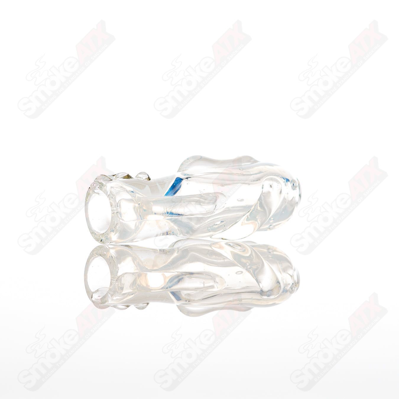 Large glass chillum by Nobody featuring a clear design, perfect for easy handling and smooth smoking experience.
