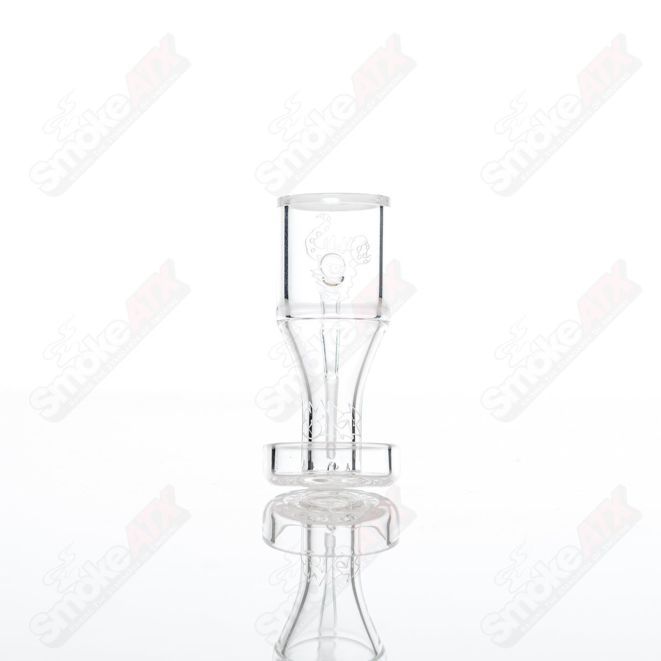 Salt Glass 25mm 10/90 Quartz Grail Vortex Toro glass accessory with intricate vortex design and clear quartz construction.