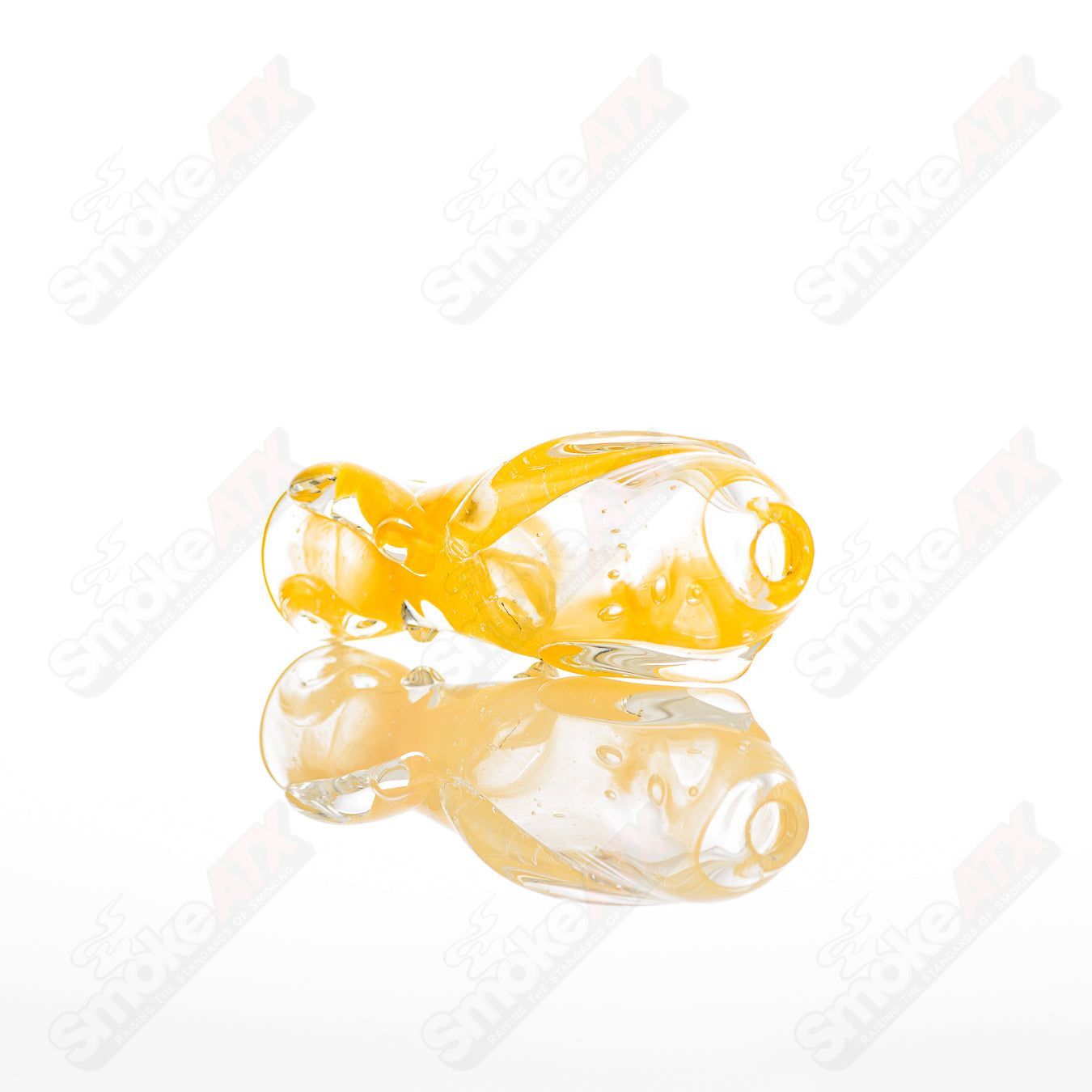 Large Chillum Glass by Nobody, clear glass smoking pipe with a straight tube design, smooth finish, and compact size.