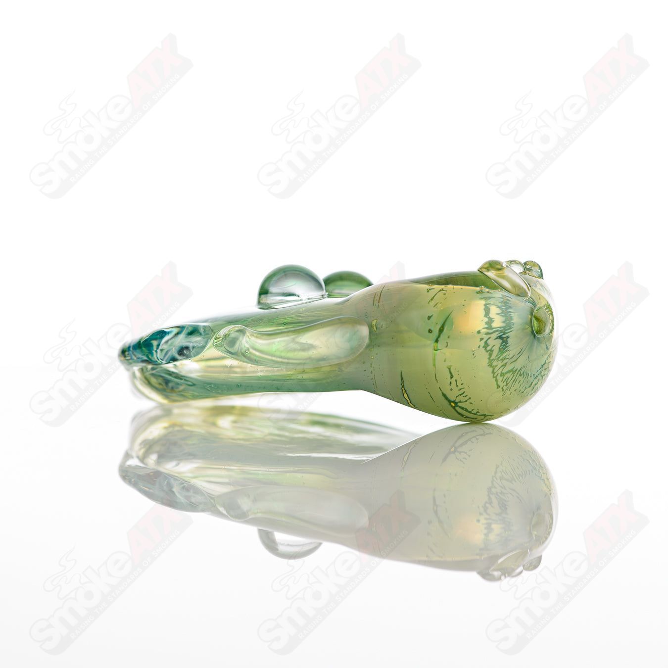 Glass Goddess Pipe by Nobody, clear glass smoking pipe featuring a goddess design, perfect for herbal use.