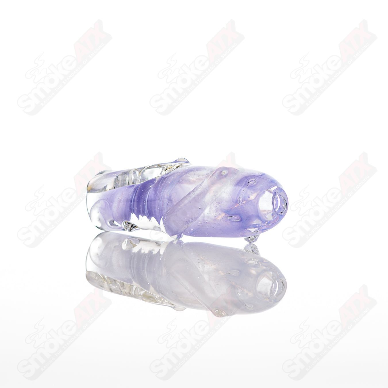 Large Glass Chillum by Nobody, clear glass pipe with a smooth bowl and straight design, for personal smoking use.