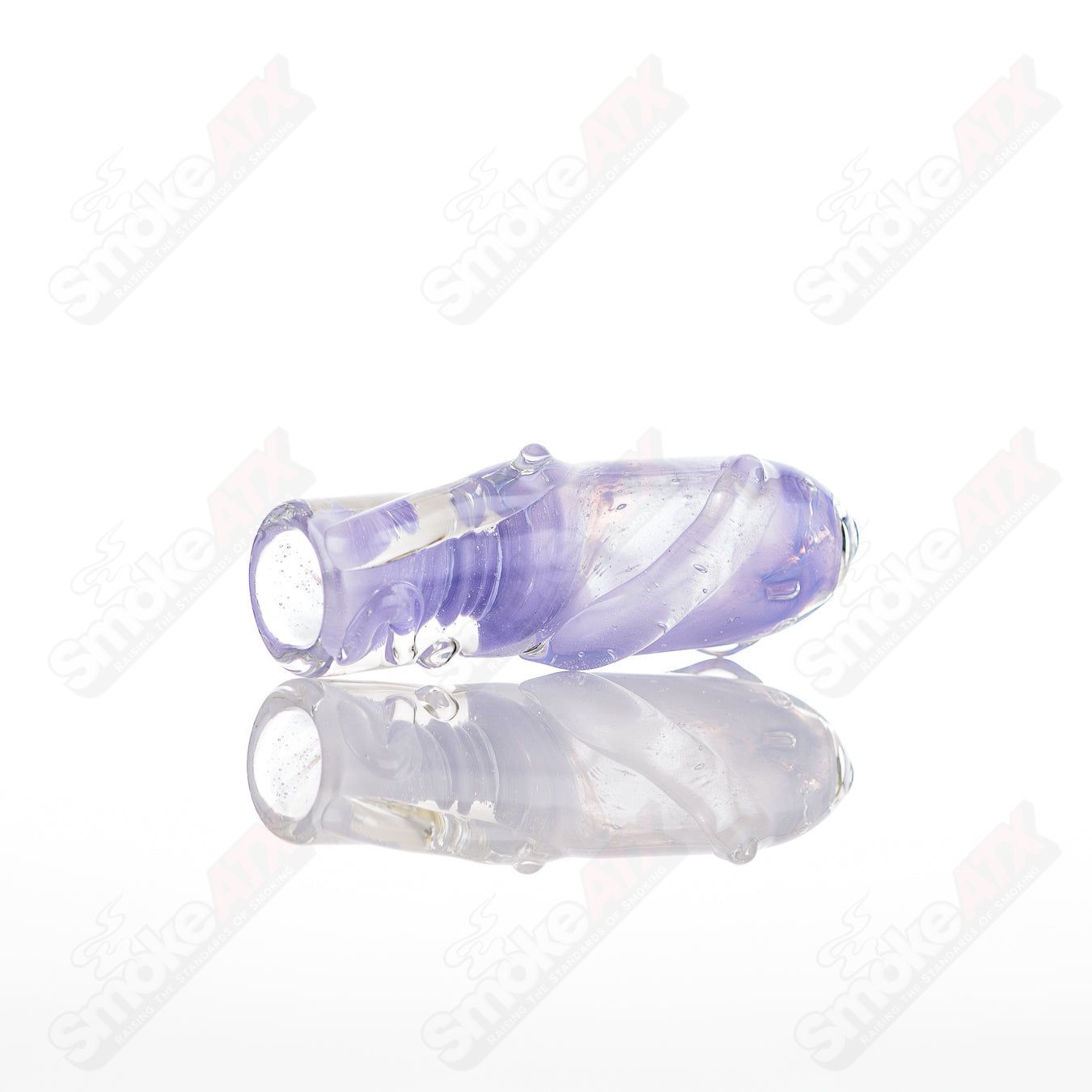 Large glass chillum by Nobody featuring clear glass design, compact shape, and smooth finish.