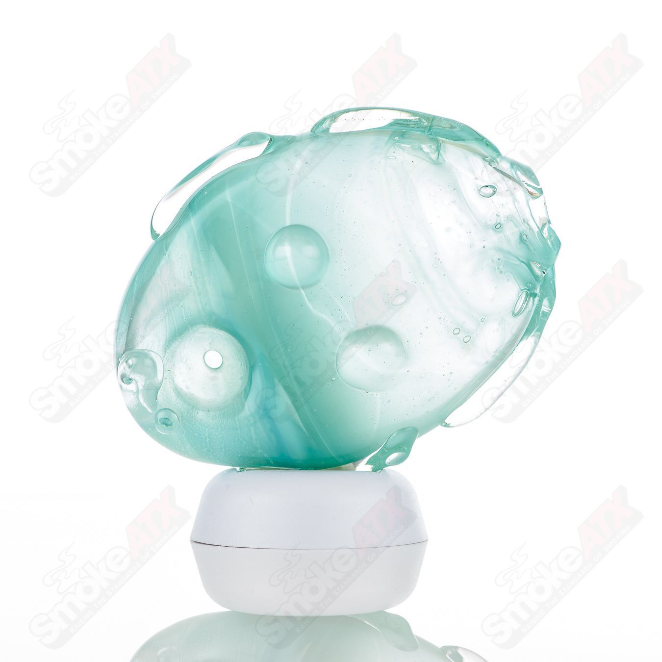 Glass pipe featuring a goddess design by Nobody, showcasing intricate glasswork and artistic detailing for smoking enjoyment.