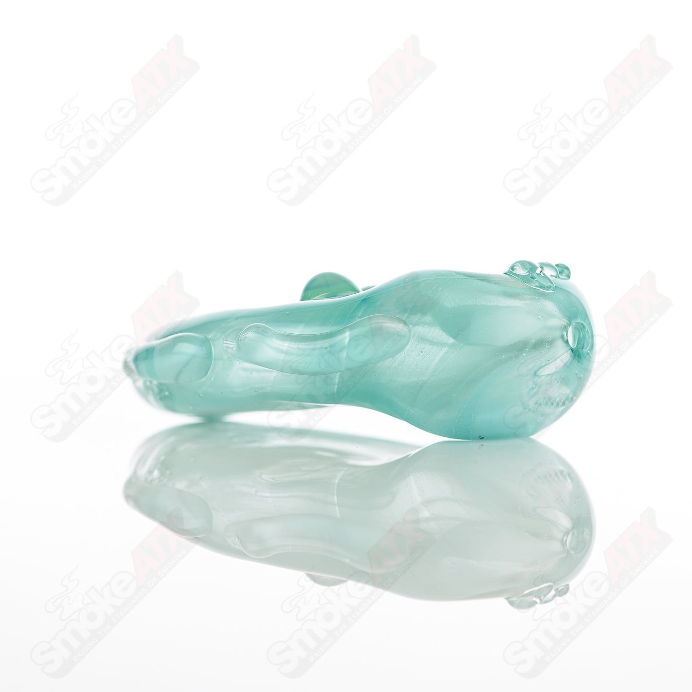 Glass Goddess Pipe by Nobody, clear glass pipe with intricate goddess design, perfect for smoking accessories.