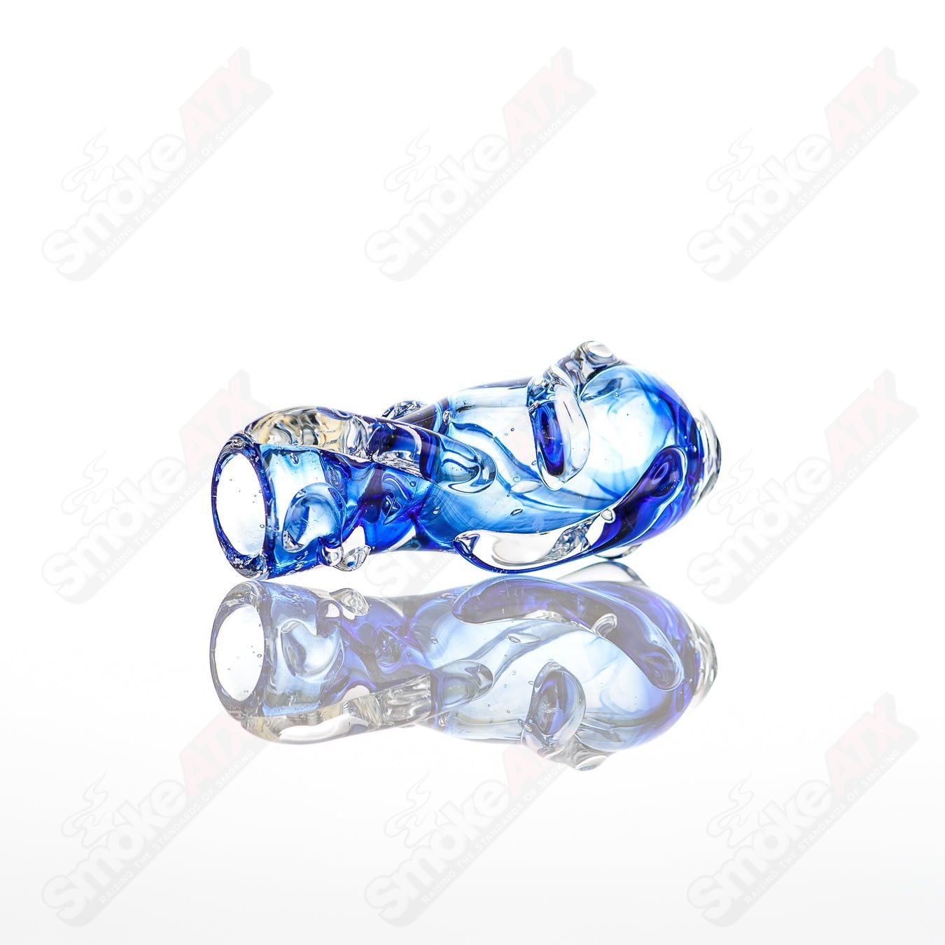 Large glass chillum by Nobody featuring a clear design and smooth finish, ideal for discreet use and easy handling.