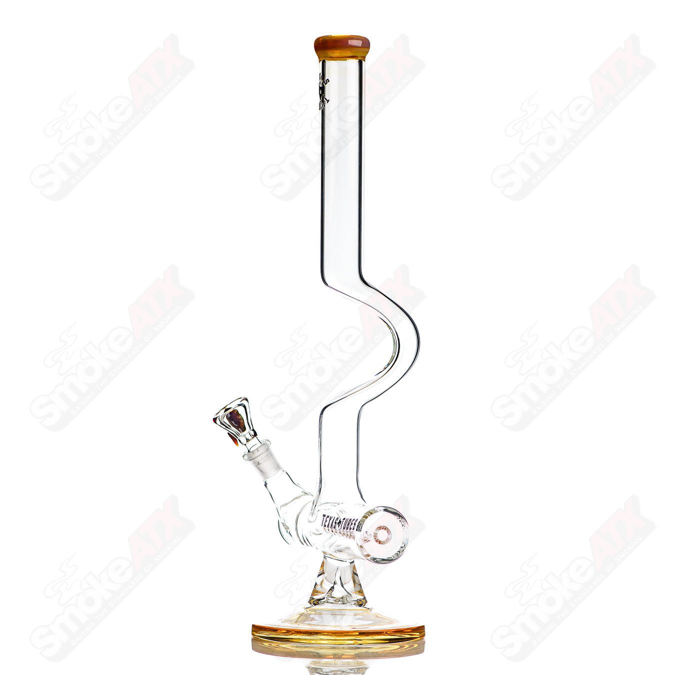 Colorful 16-inch Texas Tubes glass inline tubes, 50x5mm straight tubes by Texas Tubes, showcasing vibrant glass colors and straight design.