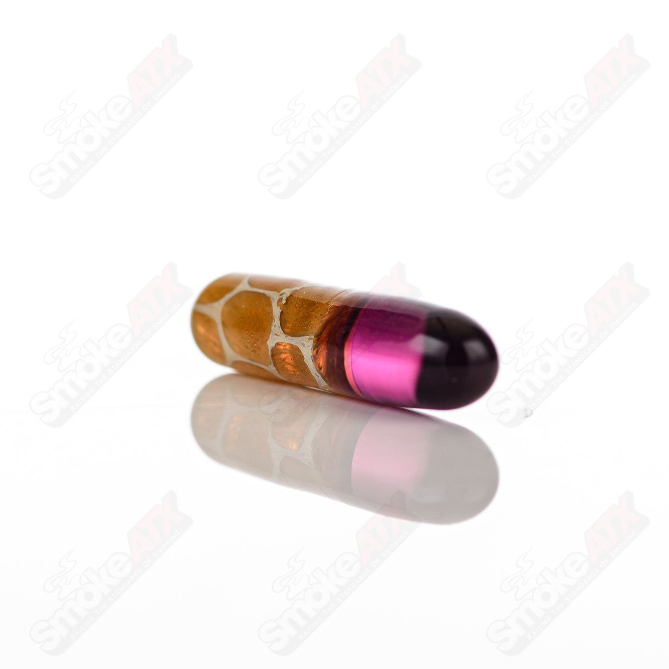 Three terp pill Robertson Glass by Robertson Glass, showcasing clear glass with intricate design details.