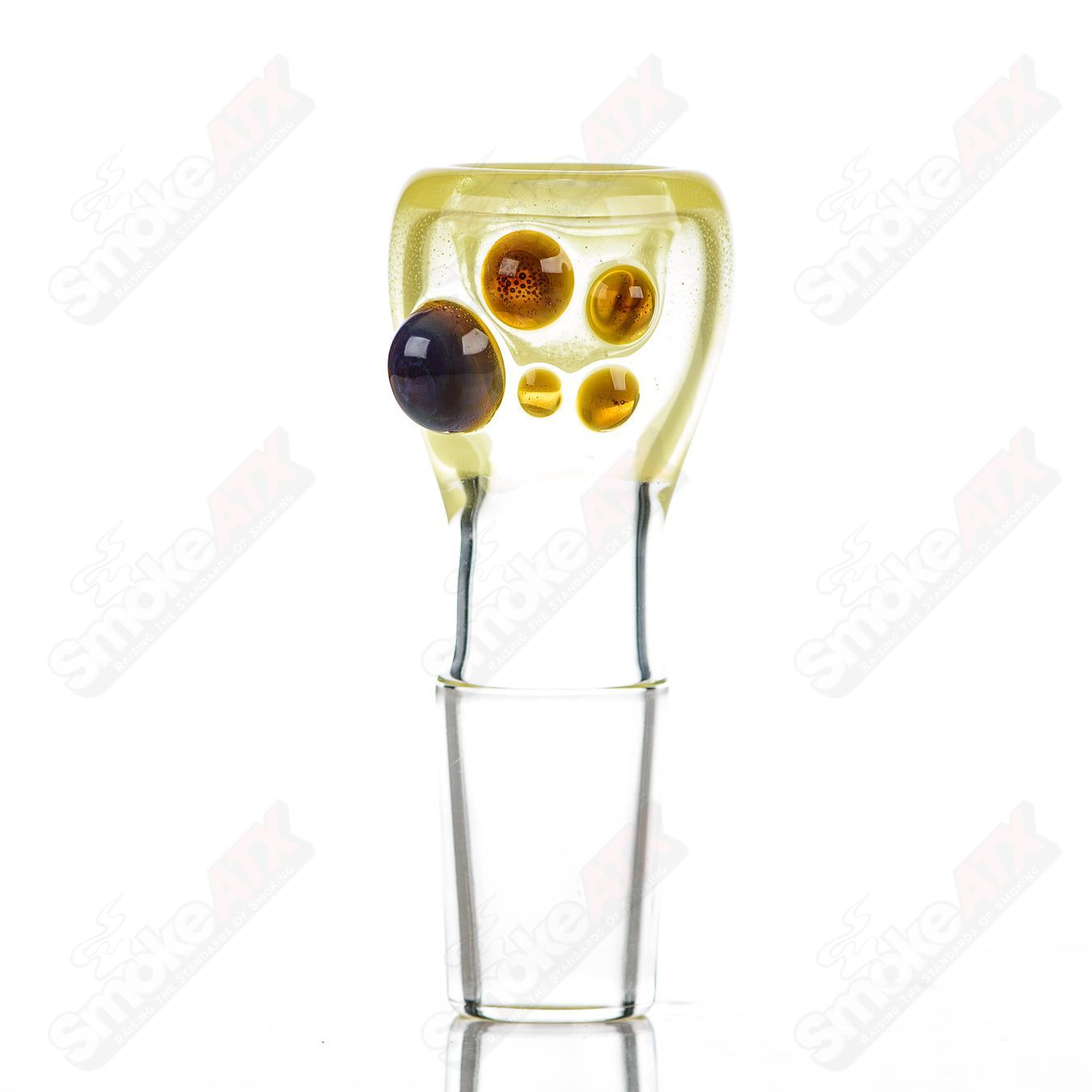 Colorful Dustorm Glass 18mm push slide bowl with a full-color design, made of durable glass, suitable for smoking accessories.