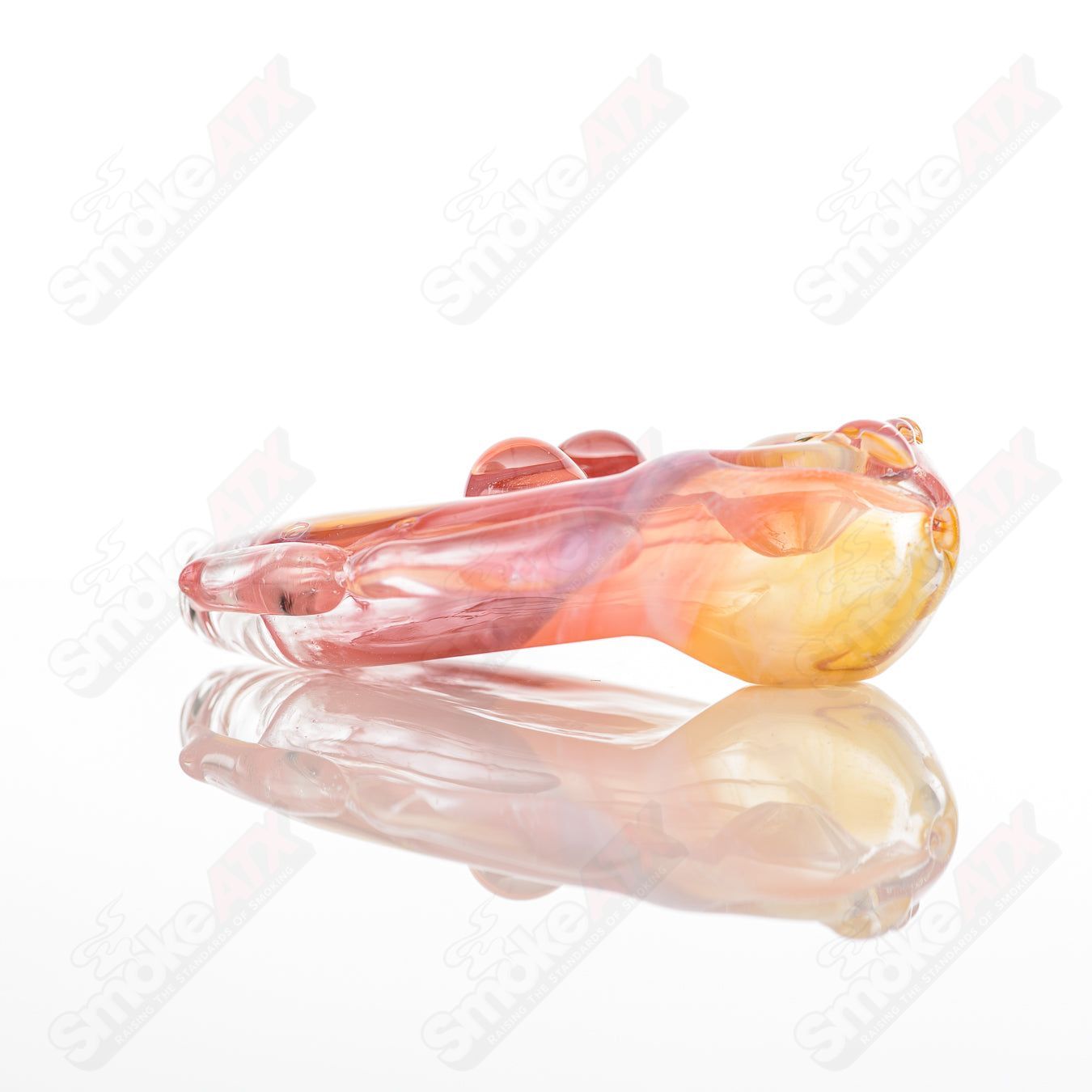 Clear glass Goddess Pipe by Nobody featuring intricate goddess design, compact size, and smooth finish for easy handling.