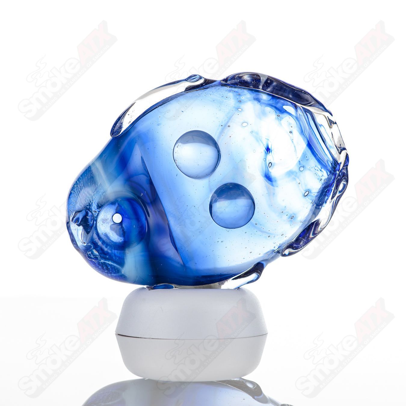 Glass Goddess Pipe by Nobody, clear glass pipe with intricate goddess design, perfect for smoking accessories.