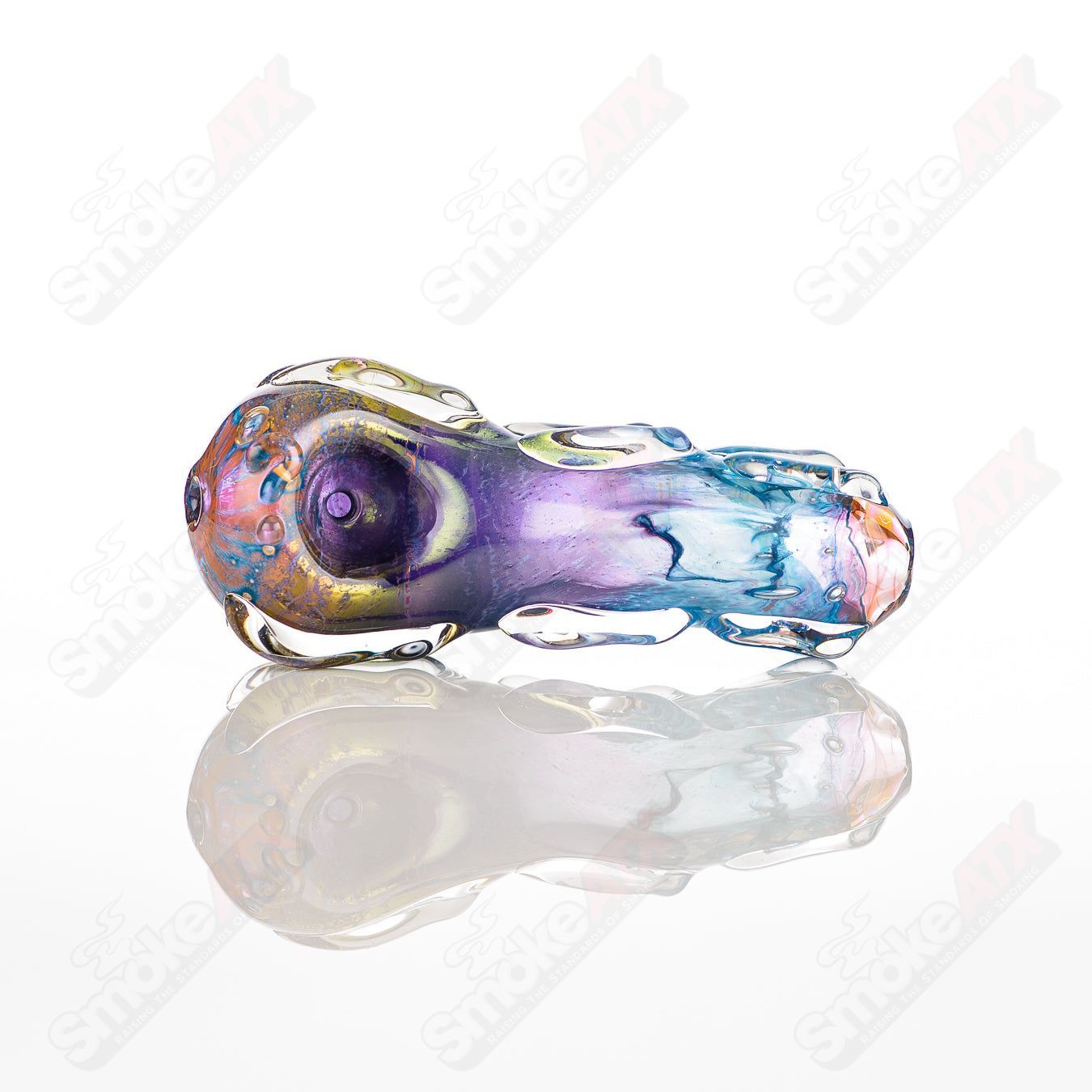 Glass pipe featuring a spoon-shaped design from Nobody's Glass by Nobody collection, with clear glass and smooth finish.