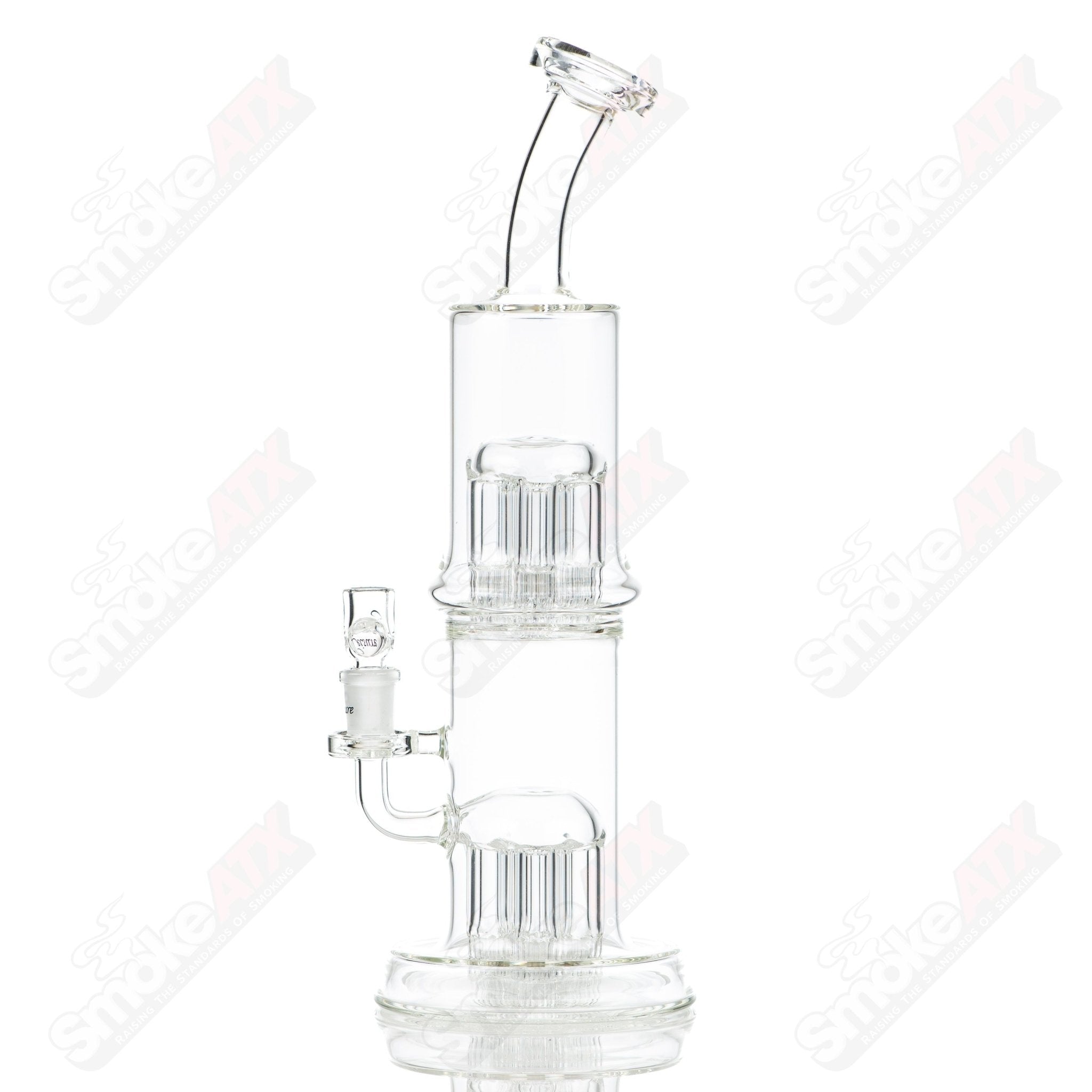 Leisure Glass 36/36 Flower Tube straight glass smoking pipe with colorful flower design and clear glass construction.