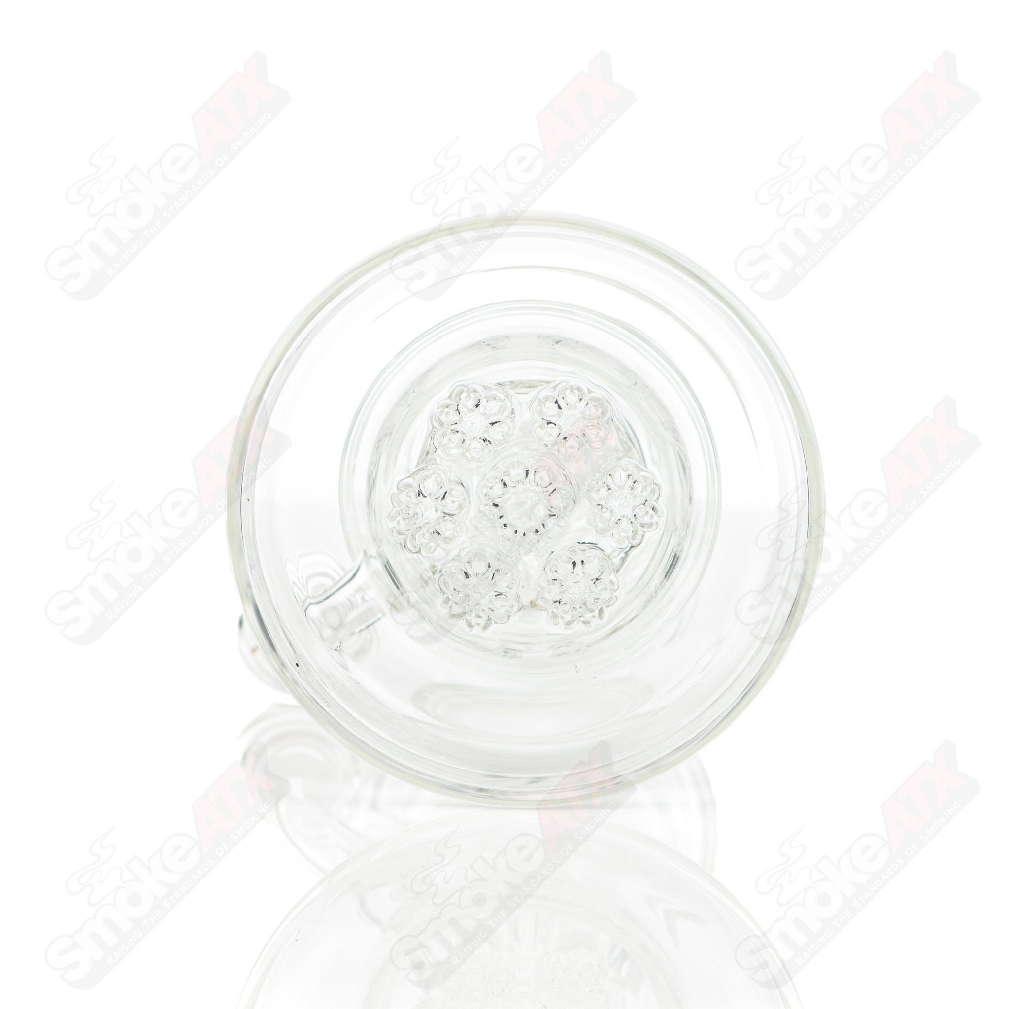 Leisure Glass 36/36 Flower Tube straight glass water pipe with colorful floral design and clear glass construction.