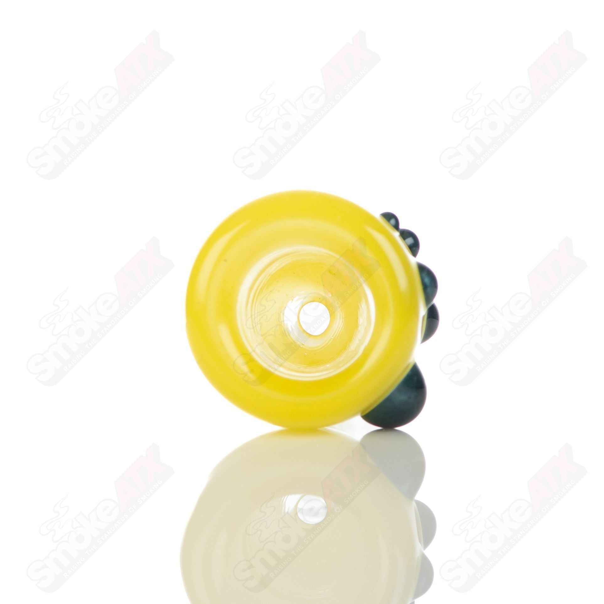 Colorful Dustorm Glass 10mm push slide bowl with full color design, made of durable glass for smoking enjoyment.
