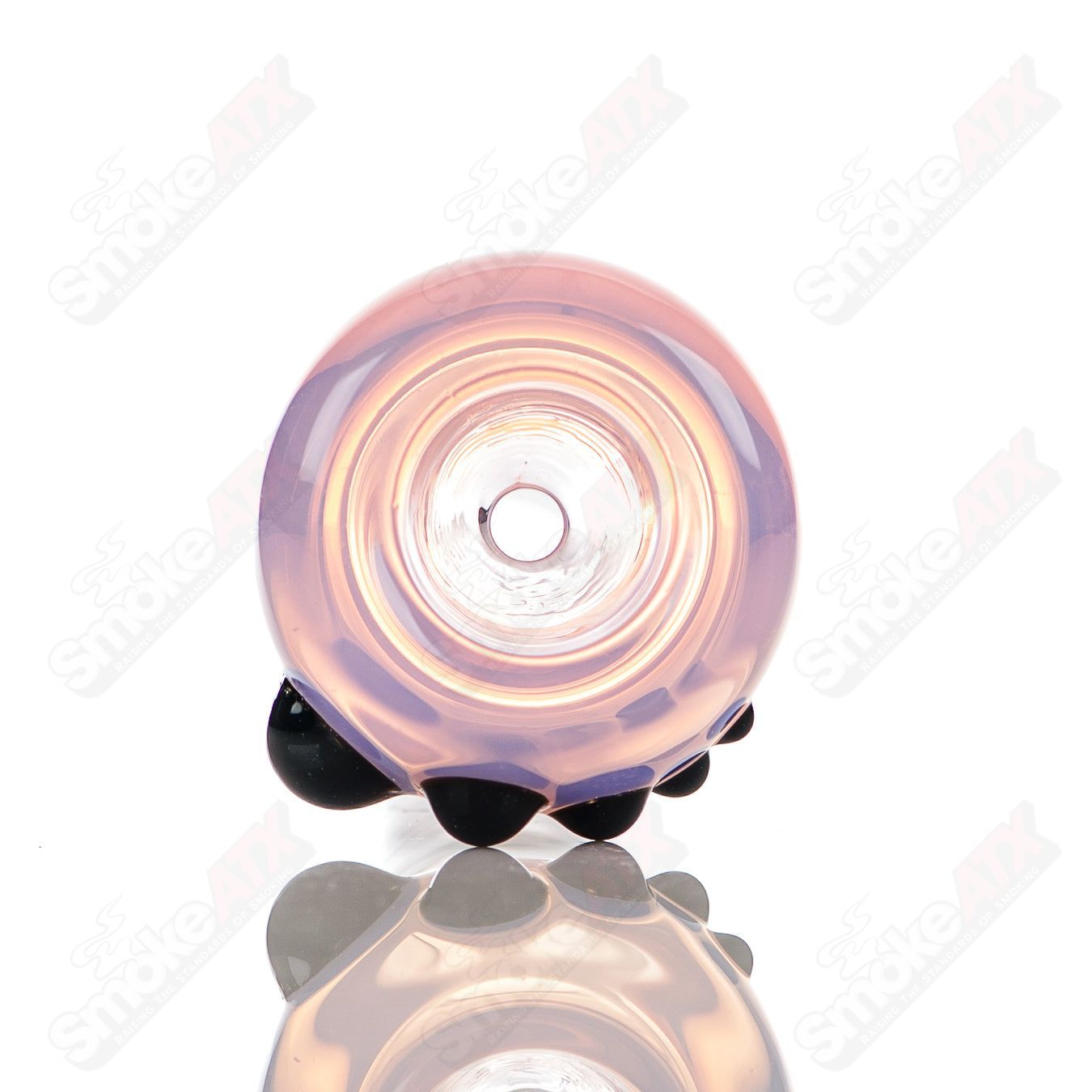 Colorful Dustorm Glass 18mm push slide bowl with full-color design, clear glass construction, and smooth sliding mechanism.
