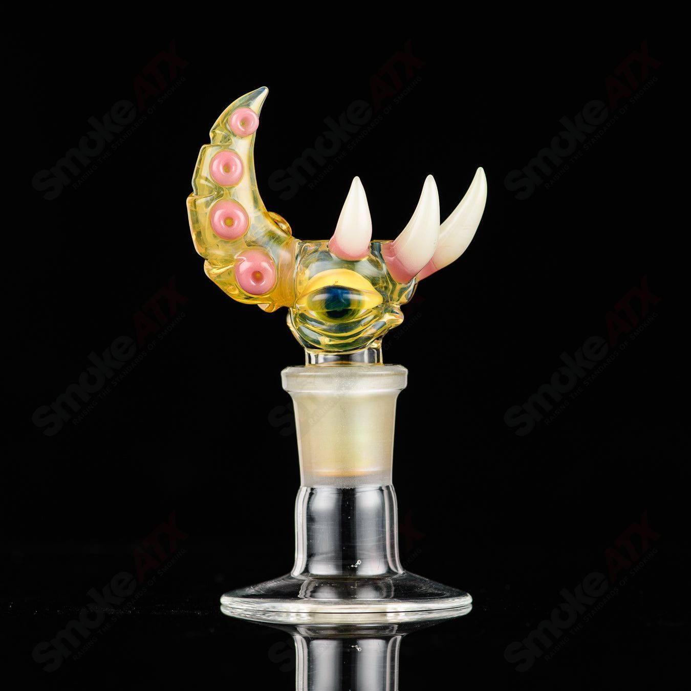 Salt Glass 19mm 3-Hole Slide for SPG x SALT Heady Glass bowls, featuring durable glass with three holes for airflow.