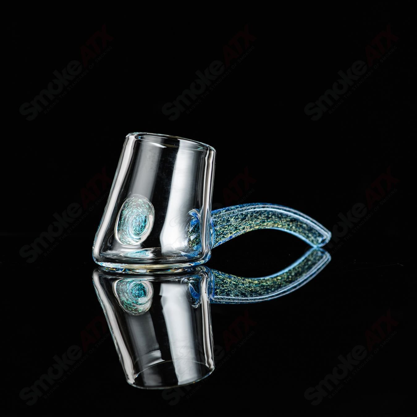 Glass Dichro Proxy Attachment by Justin Freeman, a colorful glass accessory with shimmering dichroic effects.