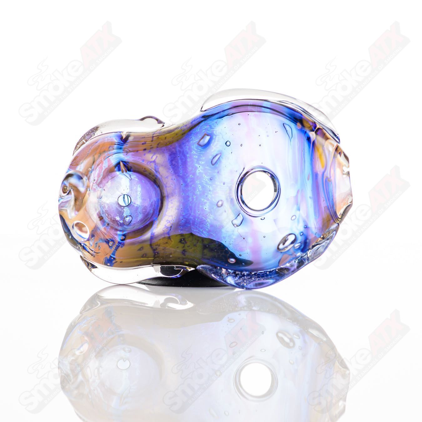 Glass pipe named Goddess by Nobody, featuring a clear glass design with intricate goddess motifs, ideal for smoking accessories.