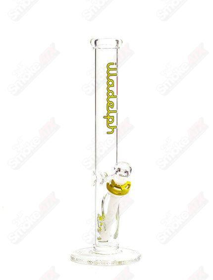 Lime green 45mm Illadelph straight glass tube with clear mouthpiece and base, designed for smooth smoking experience.