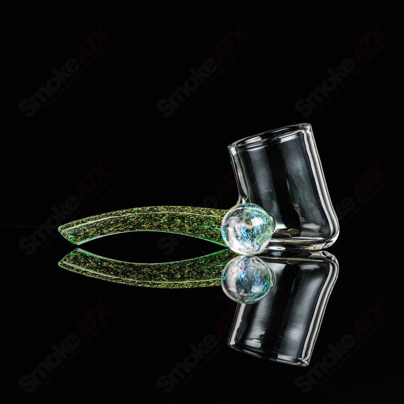 Justin Freeman 5 Dichro Proxy Attachment, glass accessory with multicolored dichroic finish, designed for jewelry or artistic use