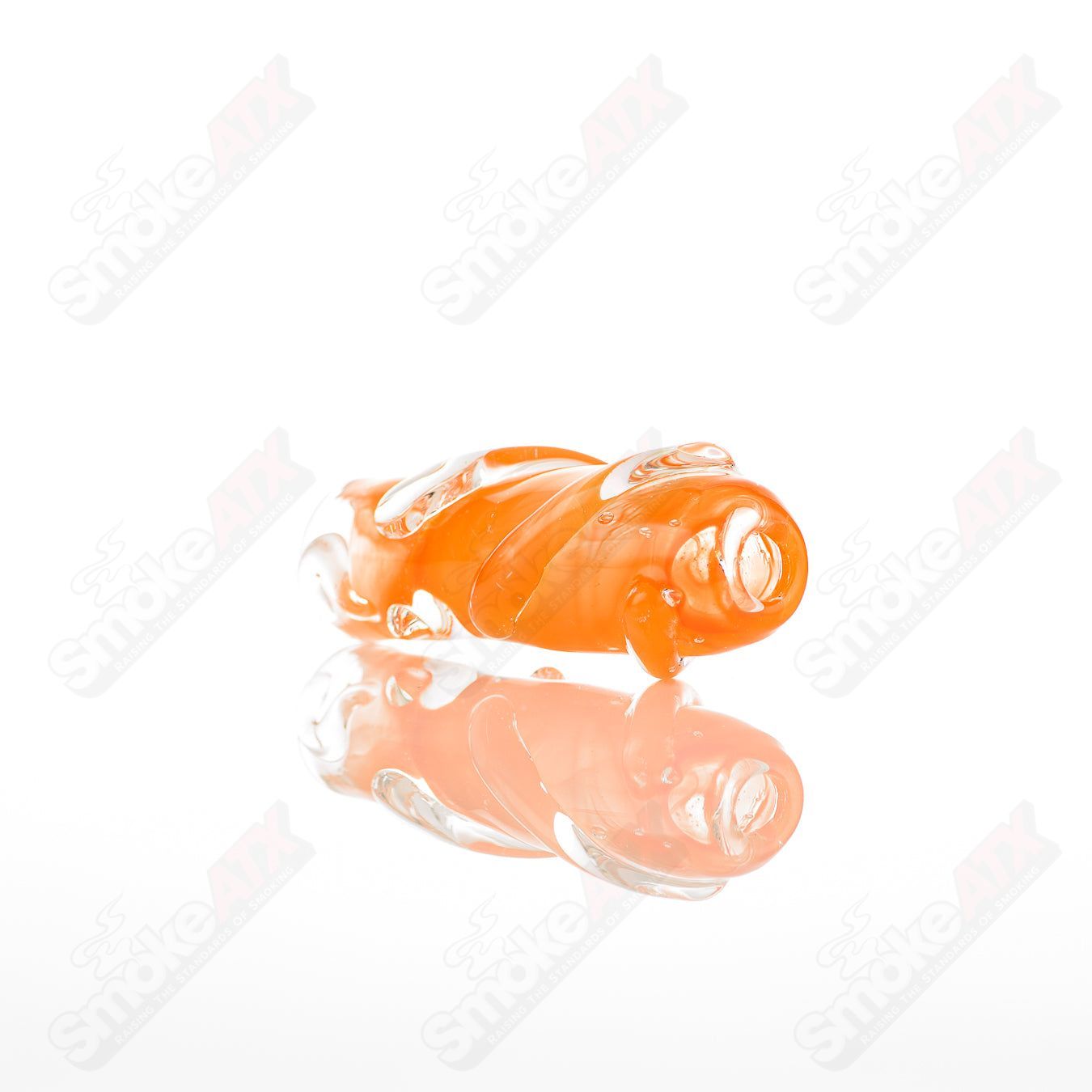 Large Glass Chillum by Nobody, clear glass smoking pipe with a sleek design and compact shape.