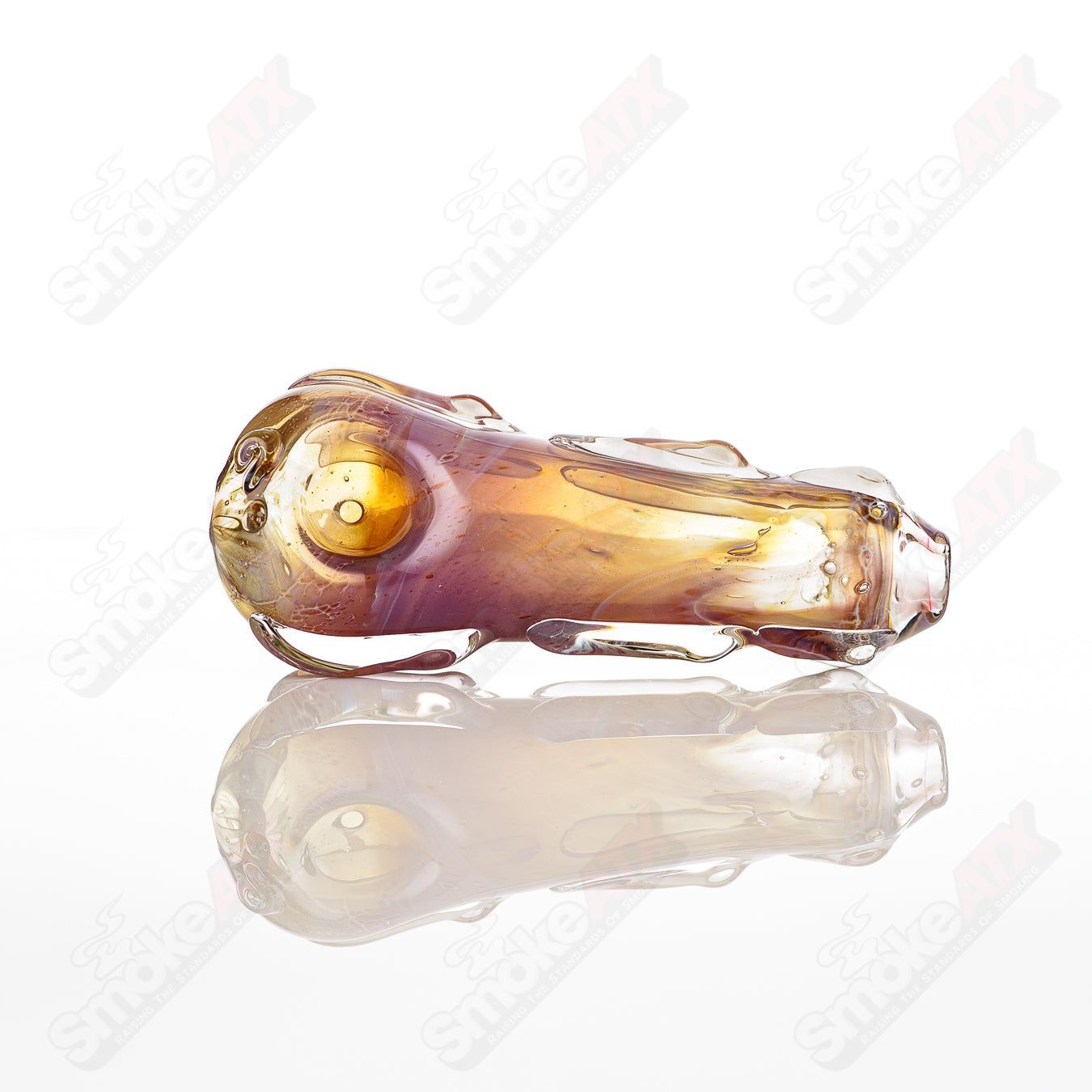 Glass pipe called #50 Spoon Glass by Nobody, featuring a smooth, rounded spoon-shaped bowl and clear glass construction.