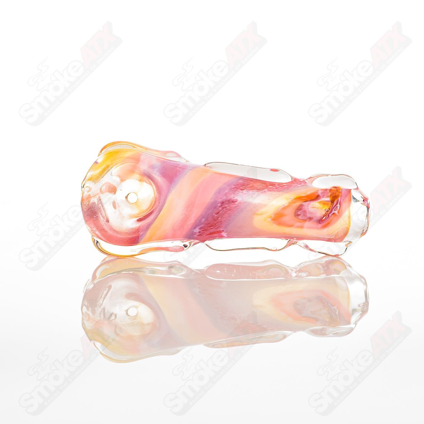 Glass pipe called #56 Spoon Glass by Nobody, clear glass with a smooth rounded bowl and straight stem for smoking use.
