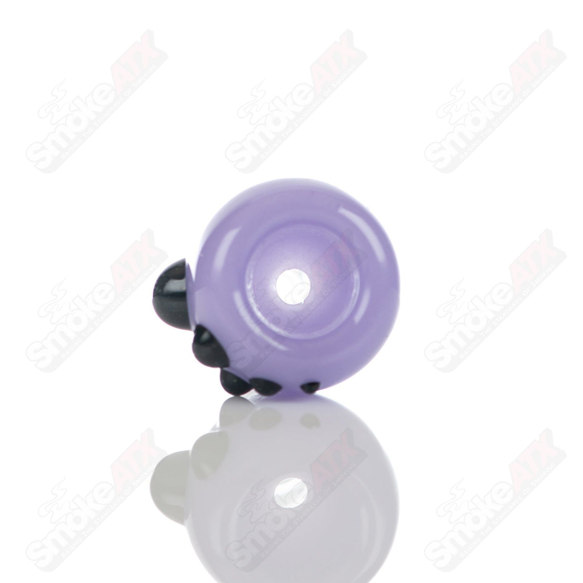 Colorful 10mm Dustorm Glass push slide bowl with full color design, made of clear glass, designed for smoking accessories.