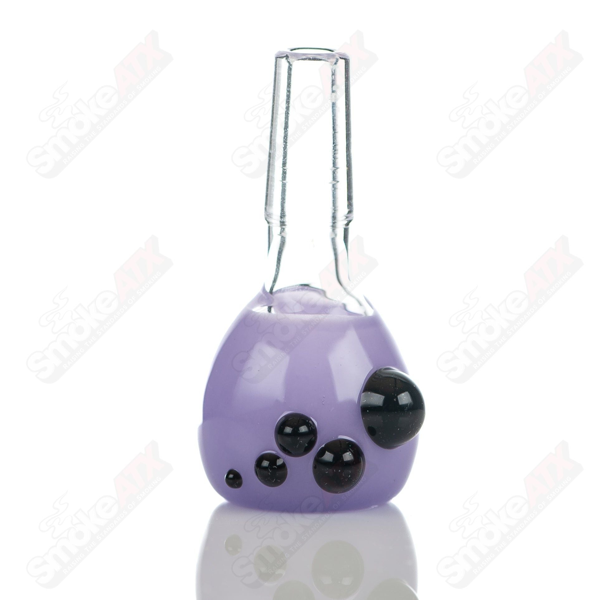 Colorful 10mm Dustorm Glass push slide bowl for smoking, featuring vibrant full-color design and clear glass construction.