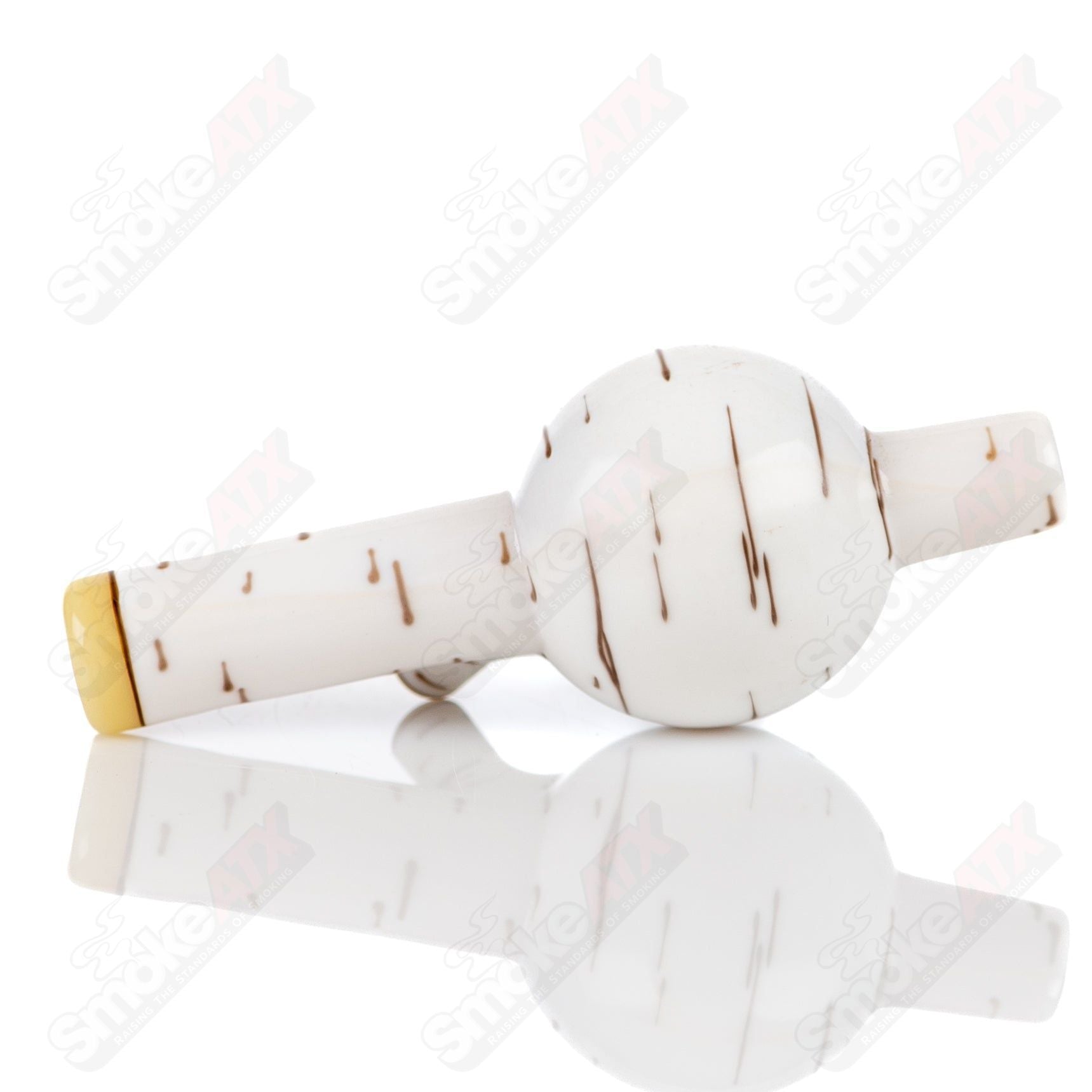 Foster Glass #6 Birch Carb Cap for Heady Glass, made of durable glass with a natural birch design for optimal vapor control.