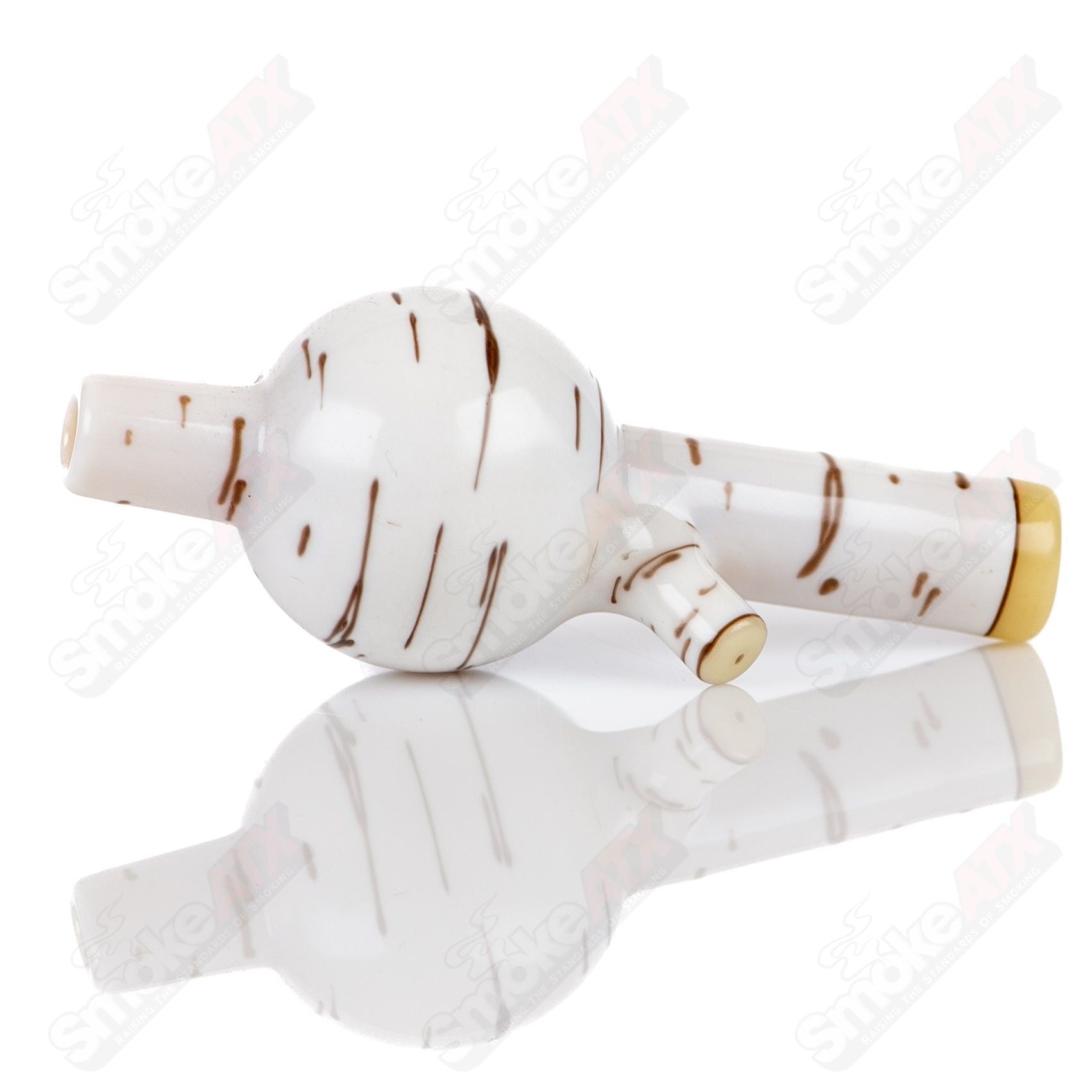 Foster Glass Heady Glass #6 Birch Carb Cap for dab rigs, featuring a natural wood finish and precise airflow design.