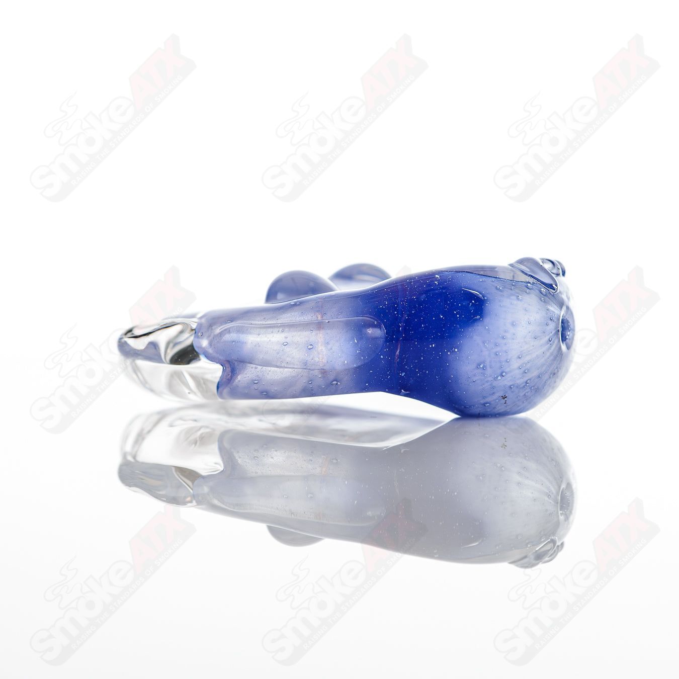 Glass Goddess Pipe by Nobody, clear glass pipe with intricate goddess design, perfect for smoking accessories and collection.