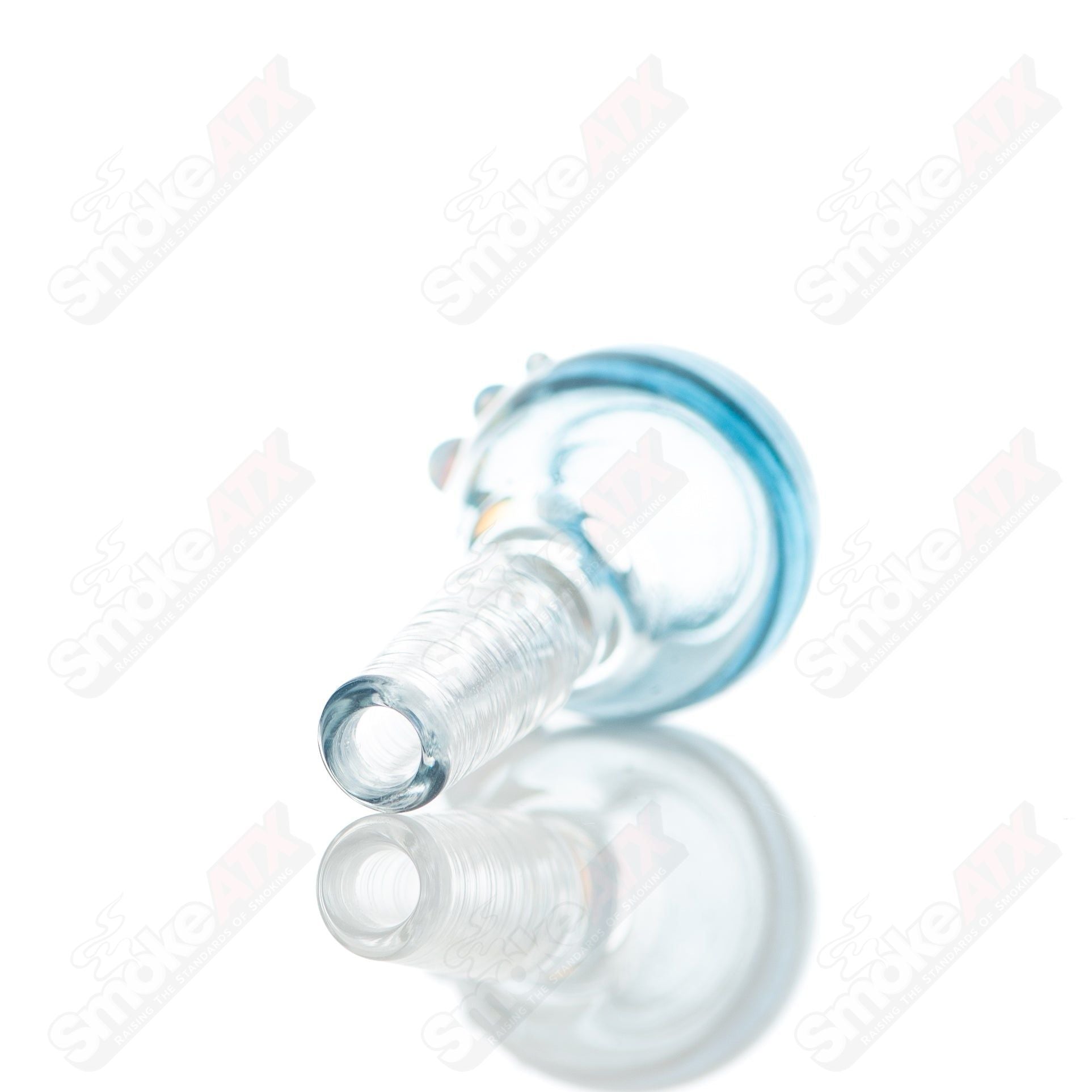 Colorful 10mm Dustorm Glass push slide bowl for smoking, featuring vibrant full-color design and clear glass construction.