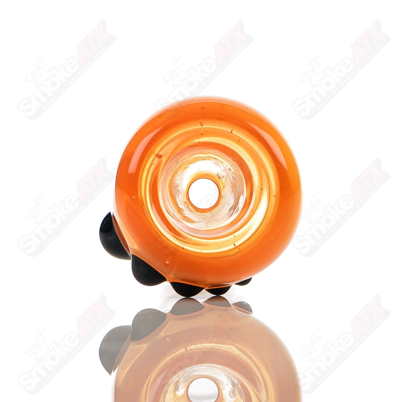Colorful Dustorm Glass 18mm push slide bowl with full-color design, featuring clear glass and a sturdy bowl shape.