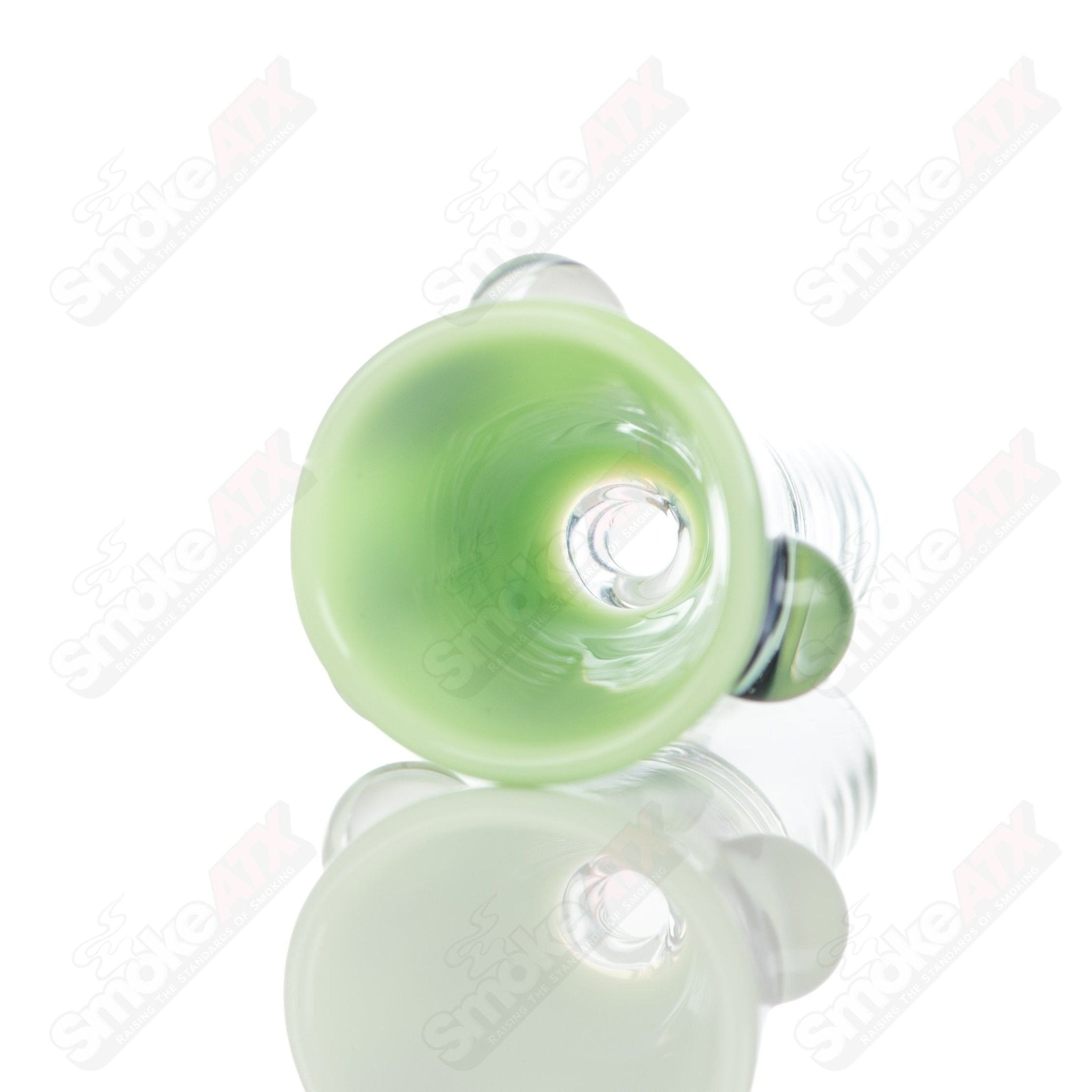 Leopard print 18mm glass martini bowl with dotted design by Adventures In Glass Blowing.