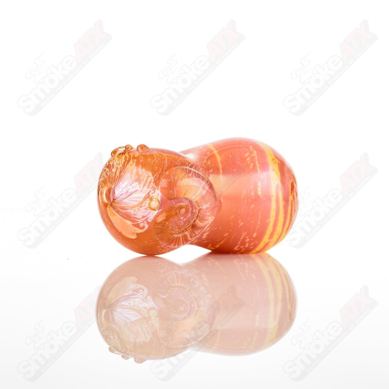 Glass by Nobody #7 Bean Spoon Glass pipe, clear glass with a detailed bean-shaped bowl and smooth mouthpiece for smoking.