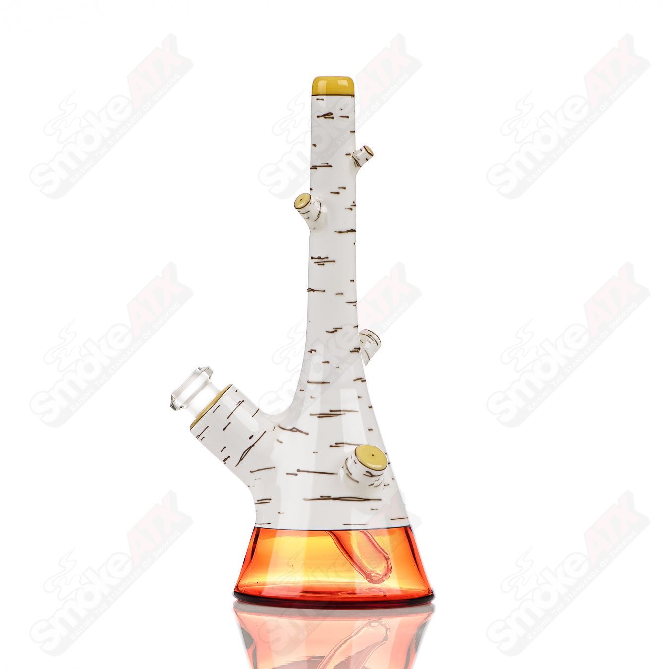 Foster Glass Heady Glass 7 Birch Tube Foster Concentrate Rig with colorful accents and clear glass design.