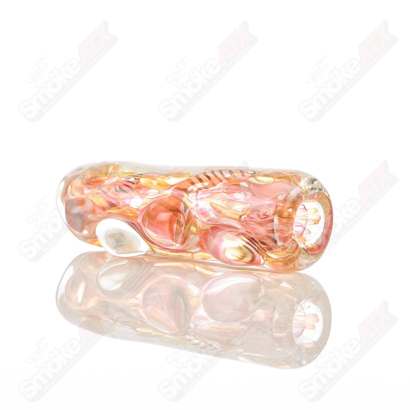 Clear Texas Hot Glass Taster Chillum with a compact, tapered design for easy handling and smooth smoking experience.