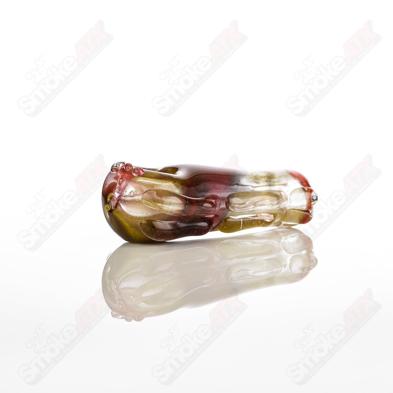 Glass pipe featuring an #8 Spoon design by Nobody, clear glass with a rounded bowl and slender stem for smoking.